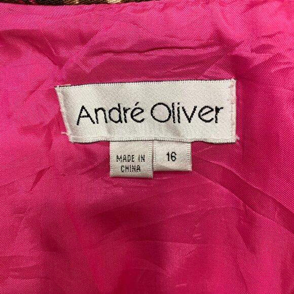 Andre Oliver Women's Pink Zip-up Jacket, Size 16 - Picture 4 of 5